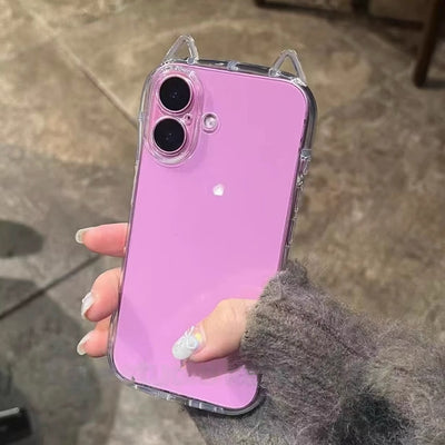 Funda Transparente para Celular con Orejas de Gato