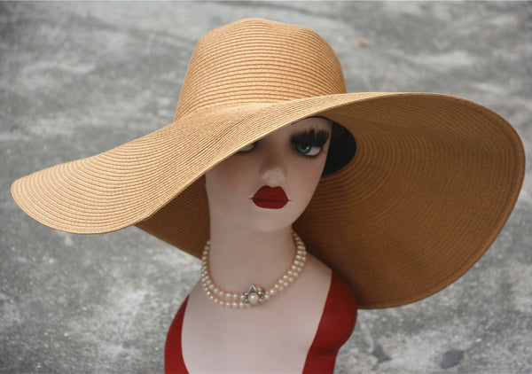 Sombrero de Paja Oversized Estilo Hepburn 18cm - Protección y Elegancia