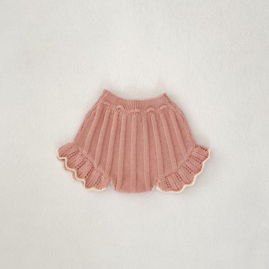 Conjunto de Suéter y Shorts para Bebé Niña 0-3 Años - Diseño Artesanal con Detalles Festoneados - Image 13