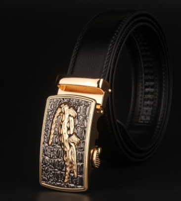 Cinturón de Cuero para Hombre con Hebilla de 8 Caracteres - Estilo Casual Moderno - Image 14