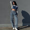 Calça Jeans Cintura Alta Perna Larga Reta Estilo Mop