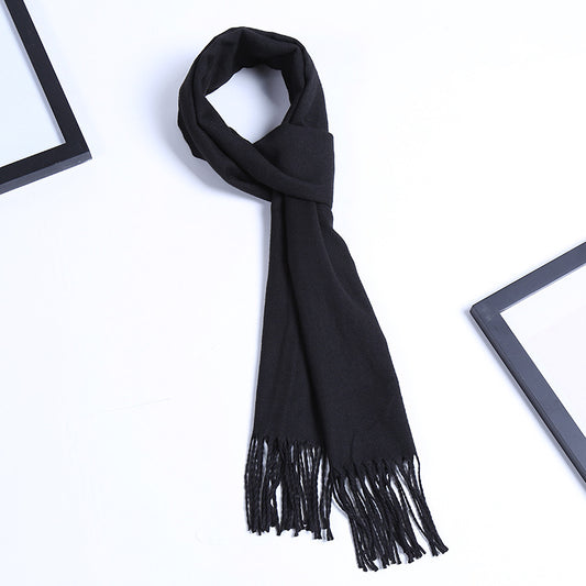 Bufanda Masculina de Color Sólido para Otoño e Invierno