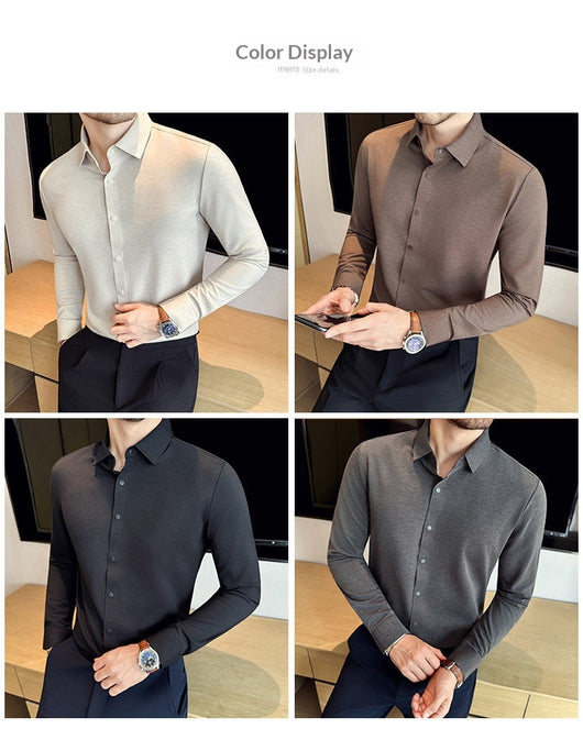 Camisa Stretch Sin Costuras para Hombre con Botones Reforzados - Image 11