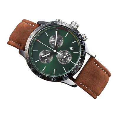 Reloj de Cuarzo para Hombre con Correa de Cuero y Calendario - Image 5