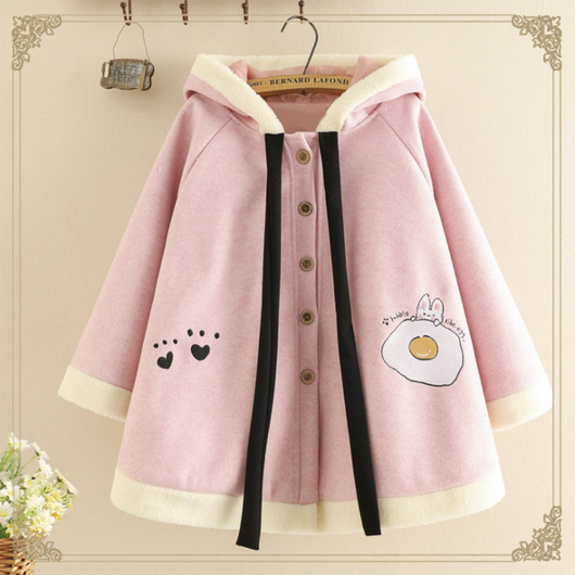 Abrigo Sudadera con Capucha y Orejas de Conejo Bordadas - Image 19