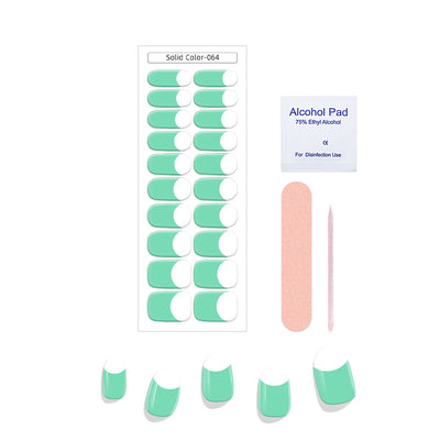 Pegatinas de Uñas Gel Francés Semicocidas Impermeables Color Sólido - Image 24