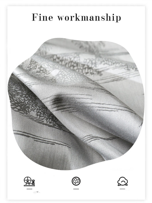 Juego de Sábanas Jacquard Tencel Gris de Cuatro Piezas - Image 12