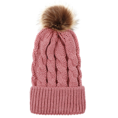 Gorro de Invierno Trenzado con Pompón - Juego Familiar Cálido - Image 14