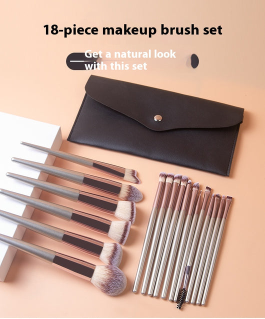 Set de 18 Brochas de Maquillaje Profesional con Mango de Madera Maciza - Image 16