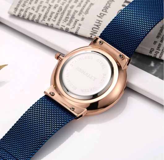 Reloj de Cuarzo Deportivo Empresarial con Malla Metálica Ultrafino a Prueba de Agua - Image 9