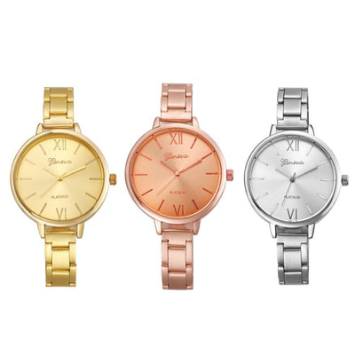 Reloj de Cuarzo para Dama Geneva con Malla de Acero Fino