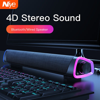 Barra de Sonido 4D Bluetooth Compatible con Apple - Subwoofer Estéreo para MacBook y PC