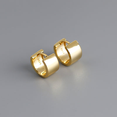 Aros de Plata Pura Minimalistas con Diseño de Cara Ancha - Image 3