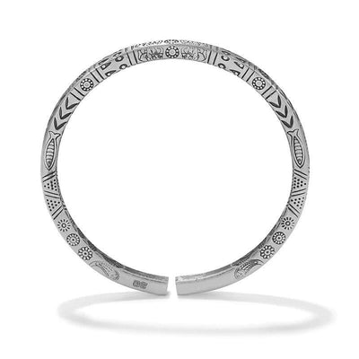 Pulsera de Plata 999 Totem Retro para Parejas - Diseño Tailandés Minimalista - Image 6