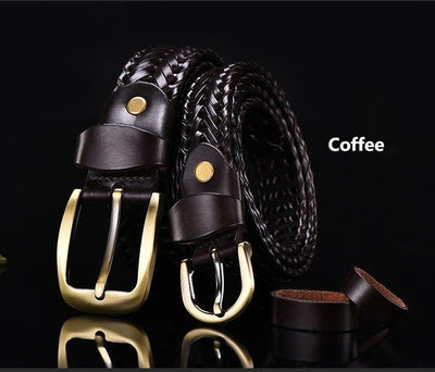 Cinturón de Cuero Artesanal para Parejas con Hebilla de Pasador Trendy - Image 13
