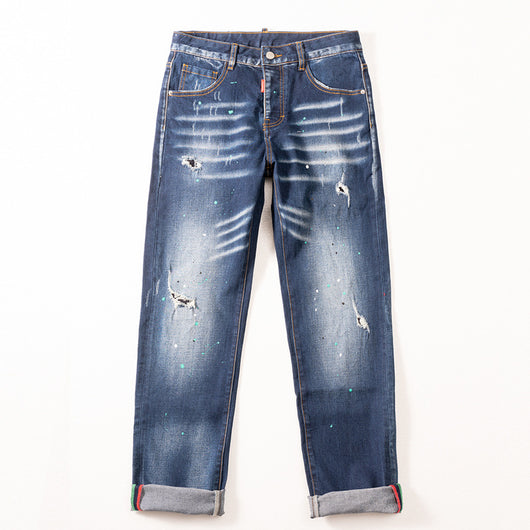 Jeans para Hombre con Efecto Spray Paint y Lavado Tinta Artística - Image 13