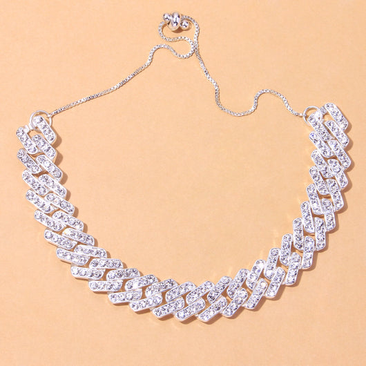 Tobillera Cubana Cuadrada Ajustable con Diamantes y Cierre Deslizante - Image 12