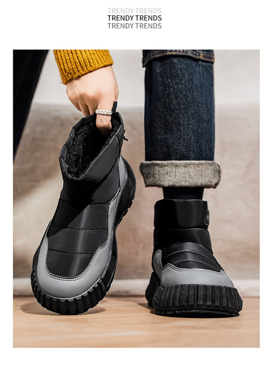 Botas Casuales de Algodón Cálidas para Hombre - Botines Estilo Mid-Top - Image 19