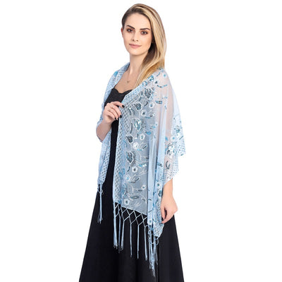 Chal de Gala Elegante con Lentejuelas y Borlas para Novia - Image 19