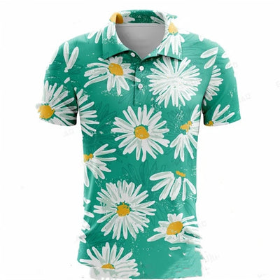 Polo de Golf Estampado Manga Corta para Hombre - Comodidad de Verano - Image 6