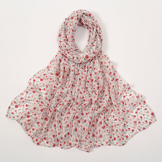 Pañuelo Ligero de Gasa Estampado Floral para Primavera y Verano - Image 3