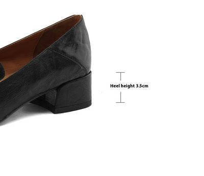 Mocasines Mujer Tacón Robusto Punta Cuadrada Elegantes - Image 10