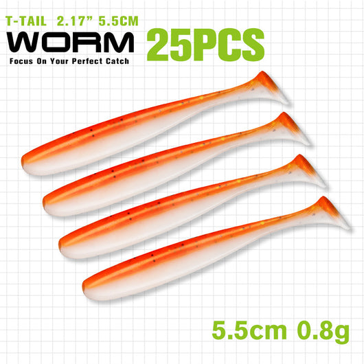 Gusano Artificial T-tail 55 75mm - Anzuelo de Pesca Realista - Image 31