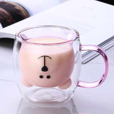 Vaso Infantil Doble de Cristal Diseño Osito para Café y Leche - Verano Divertido - Image 10