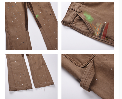 Jeans de Trabajo Versátil Corte Holgado Europeo-Americano - Image 9