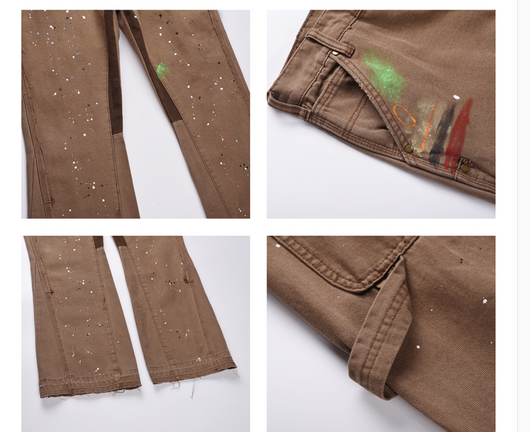 Jeans de Trabajo Versátil Corte Holgado Europeo-Americano - Image 9
