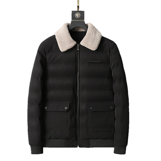 Abrigo Acolchado Cálido con Cuello de Piel para Hombre - Image 4