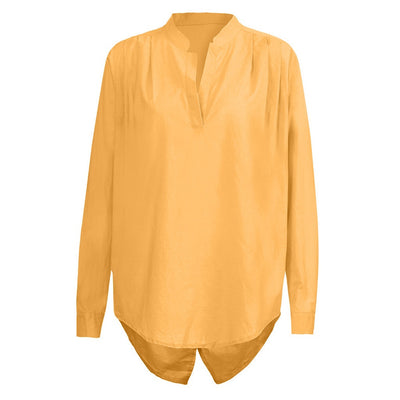 Camiseta Casual de Cuello V y Manga Larga Color Sólido - Image 13