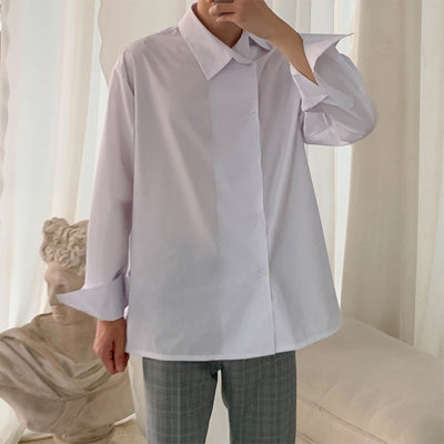 Camisa Casual Ejecutiva con Solapa Asimétrica y Rayas - Image 4