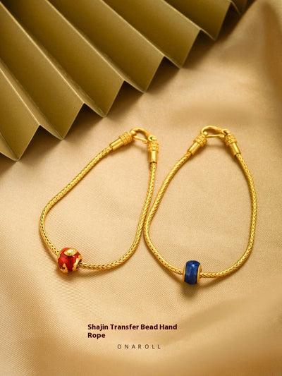 Pulsera de Cuentas de Oro Antiguo en Cobre Puro con Tarjeta de Bendición - Image 9
