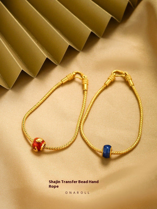 Pulsera de Cuentas de Oro Antiguo en Cobre Puro con Tarjeta de Bendición - Image 9