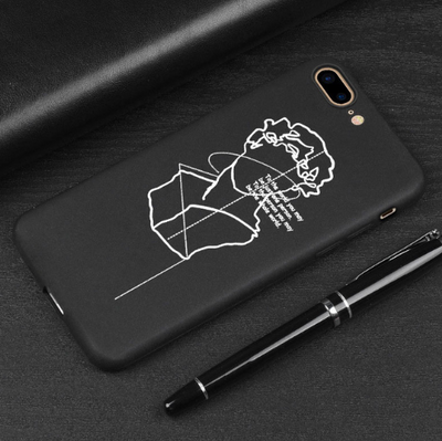Funda Protectora Abstracta Lover Face TPU Mate Negro - Image 2