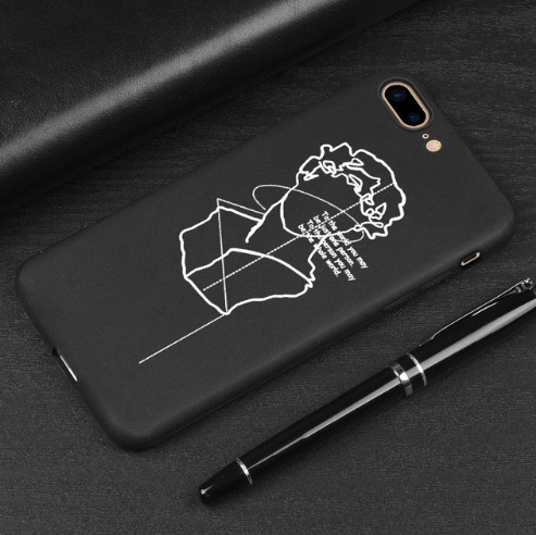 Funda Protectora Abstracta Lover Face TPU Mate Negro