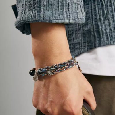Pulsera Tejida en Plata 925 para Hombre y Mujer