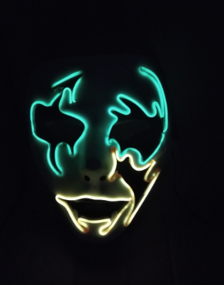 Máscara de Calavera LED Brillante con Alambre EL para Halloween