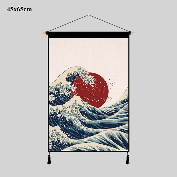 Tapiz de Pared Estilo Japonés para Sala de Estar