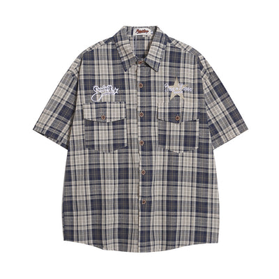 Camisa Casual de Cuadros Manga Corta para Hombre - Image 14