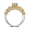 Four-claw inlay simulation diamond ring Blanco Dorado US10