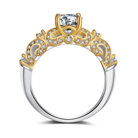 Anillo de Diamante Simulado con Engaste de Cuatro Garras - Image 2