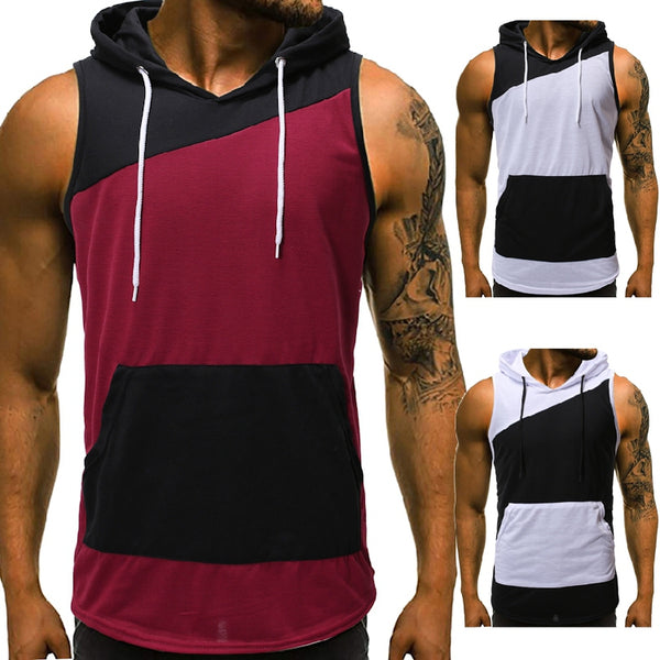 Chaleco Deportivo sin Mangas con Capucha y Combinación de Colores para Verano