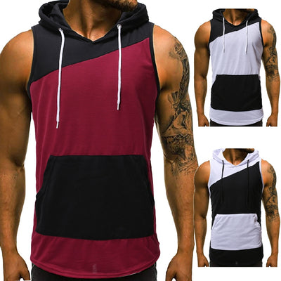 Chaleco Deportivo sin Mangas con Capucha y Combinación de Colores para Verano
