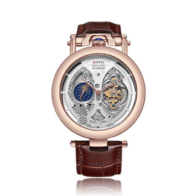 Reloj Automático Tourbillon con Fondo Transparente Resistente al Agua