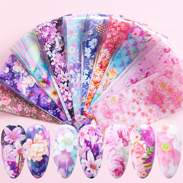 Stickers de Uñas Diseño Estrellas Flores - Colección San Valentín