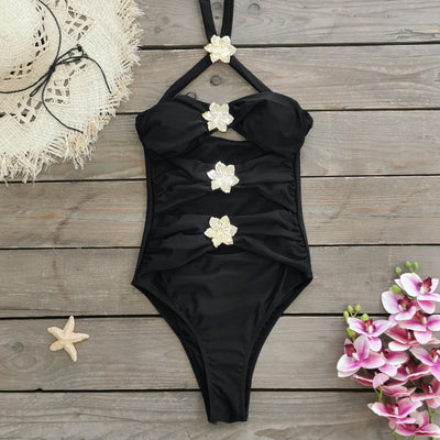 Traje de Baño Enterizo Elegante con Falda y Escote Hueco - Image 32