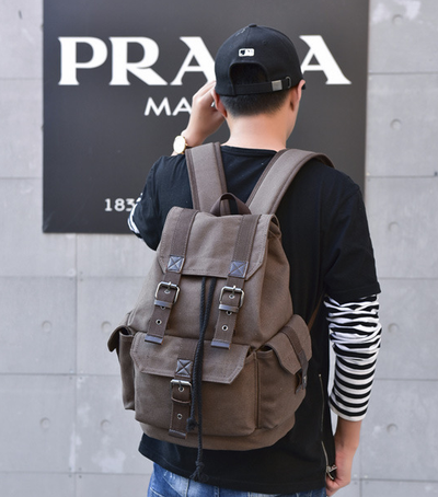 Mochila Retro Canvas Influx - Viajes y Uso Diario Unisex Gran Capacidad - Image 10