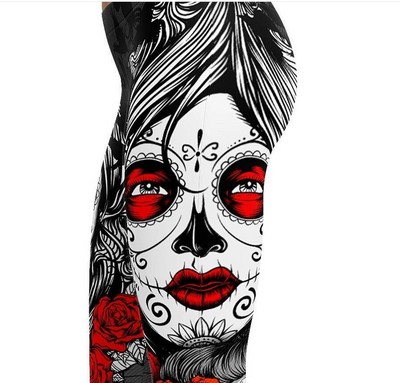 Pantalones Ajustados con Estampado de Calavera para Halloween - Image 3
